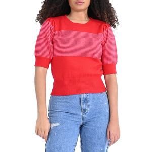 Lili Sidonio‎ Puff-Sleeve Striped Sweater size small